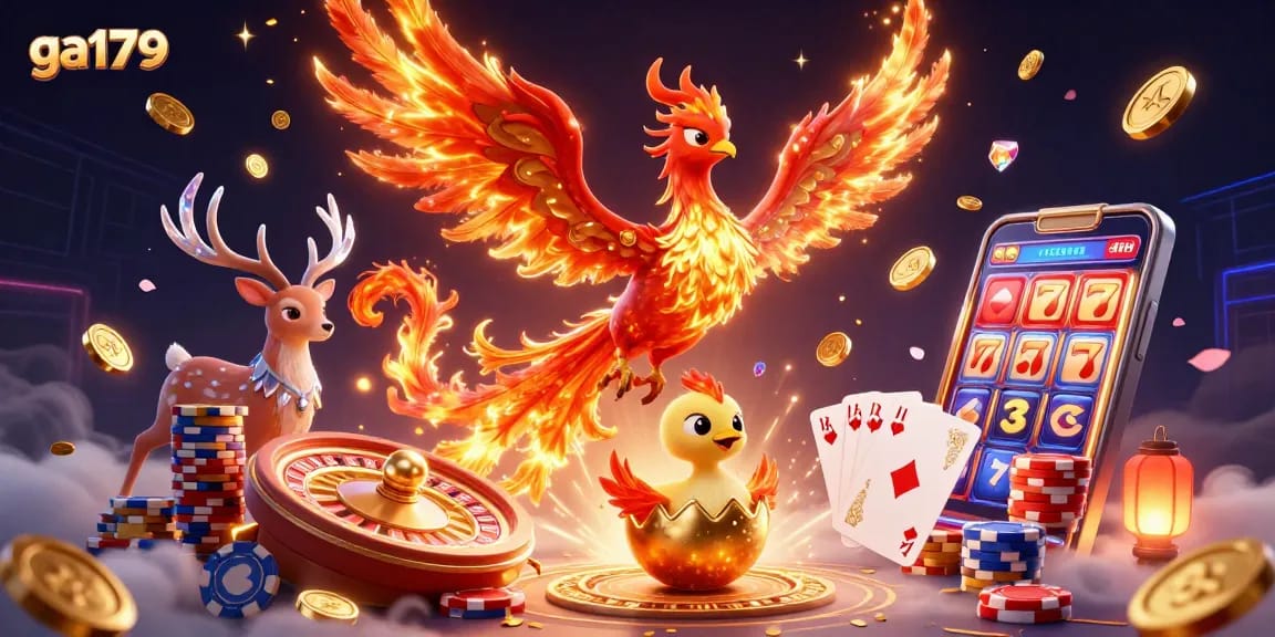 Spin, win, and revel in the magic of ga179 as vibrant phoenixes emerge from golden riches!