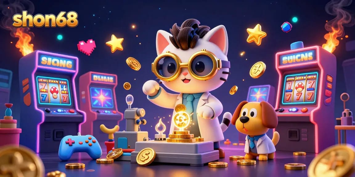 Engage in thrilling slots with shon68's vibrant casino illustration showcasing dynamic gameplay and immersive elements.