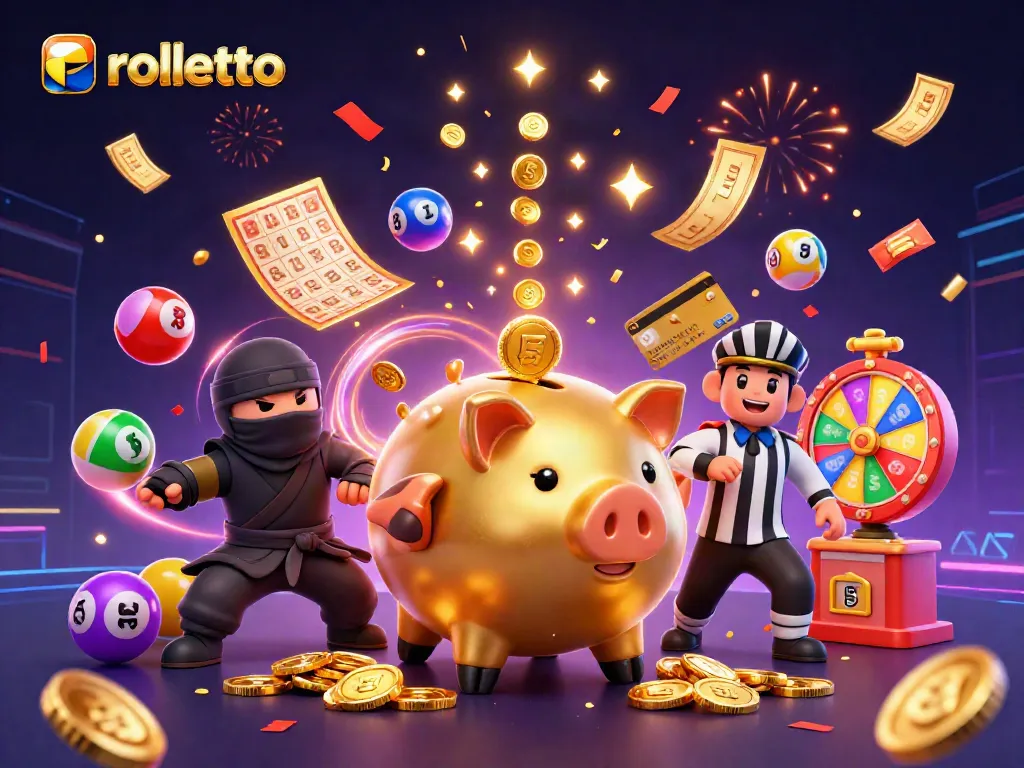 Experience rolletto action with a dynamic illustration featuring vibrant casino game elements