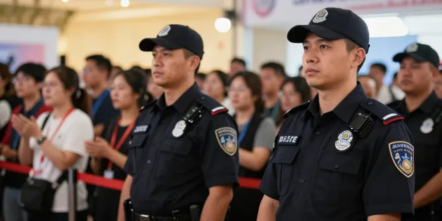 Security Guards providing professional protection at a vibrant event setting