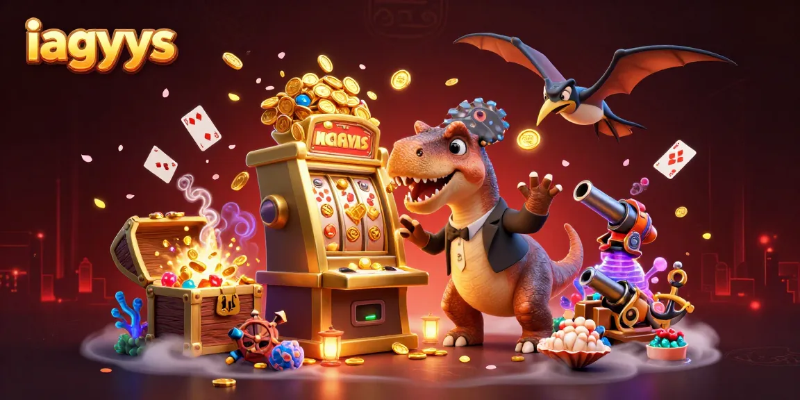 iagyys players headbutting a slot machine for a jackpot in a vibrant casino scene