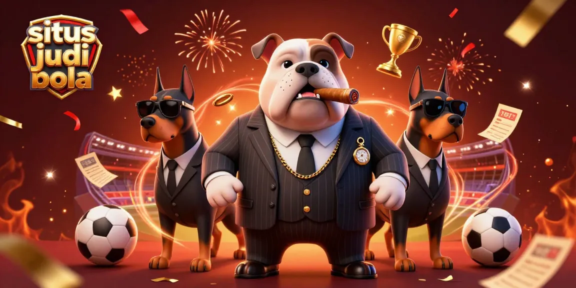 Engage in the thrill of situs judi bola with a dynamic dogs-led betting scene showcasing sports excitement.