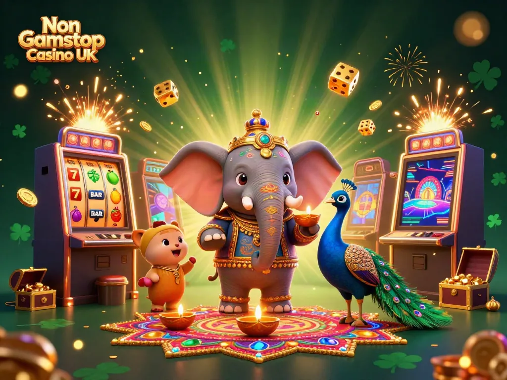 Experience the thrilling world of Non Gamstop Casino UK with vibrant 3D casino characters and dynamic game elements.