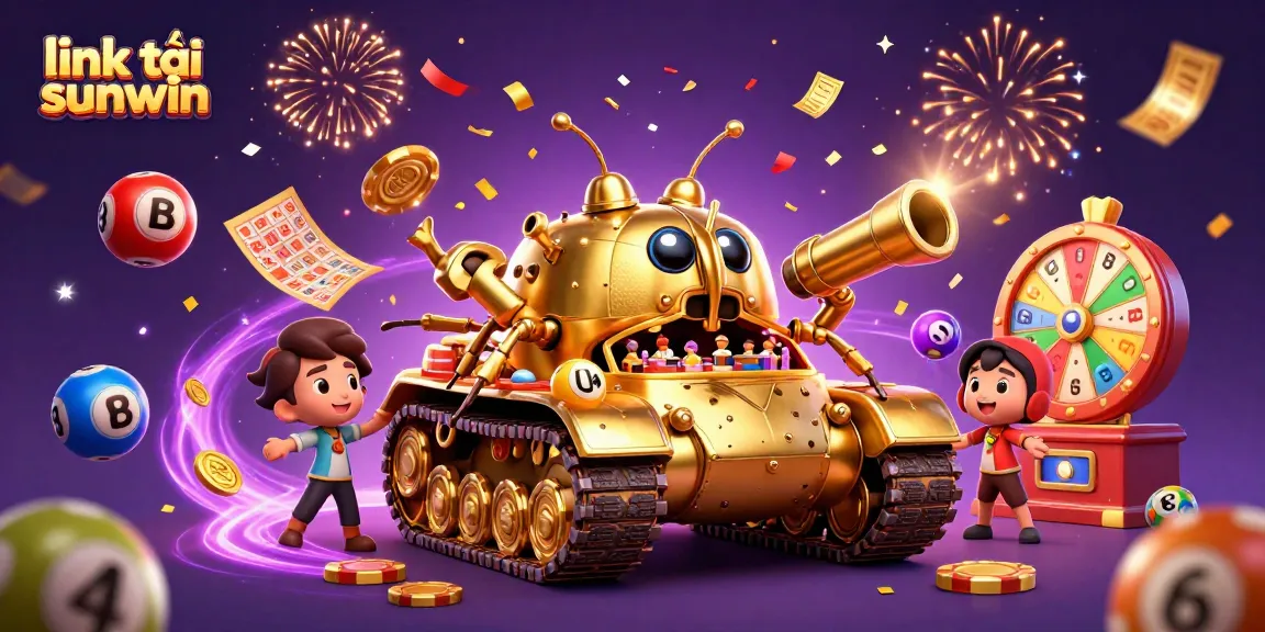 Experience the excitement of link tải sunwin with an animated casino scene featuring vibrant lottery elements.