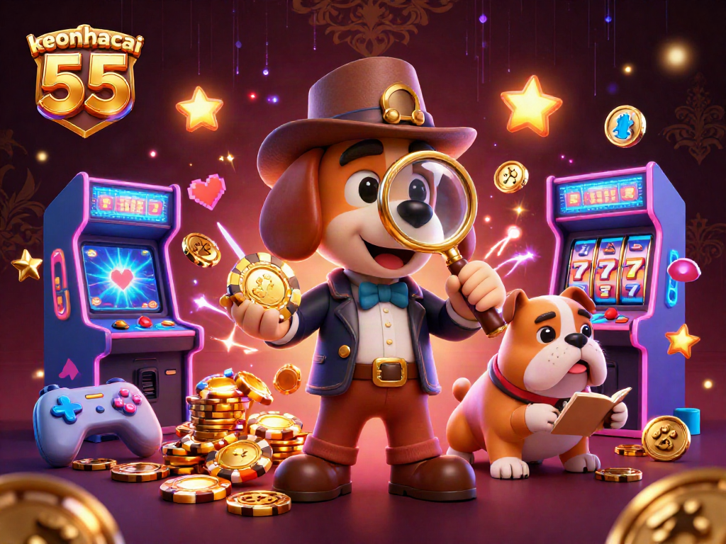 Players explore strategies at keonhacai 55 in a vibrant casino scene.