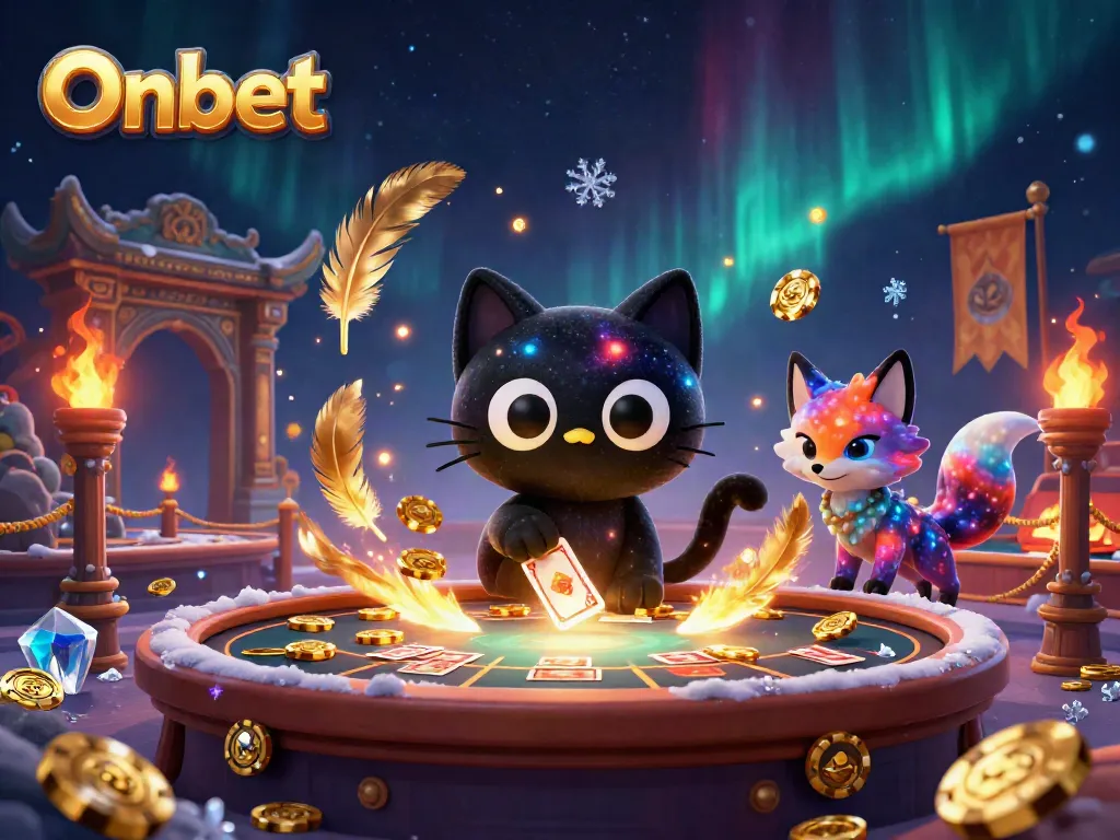 Engage in thrilling cosmic gameplay with Onbet's captivating black hole cat and colorful fox characters.