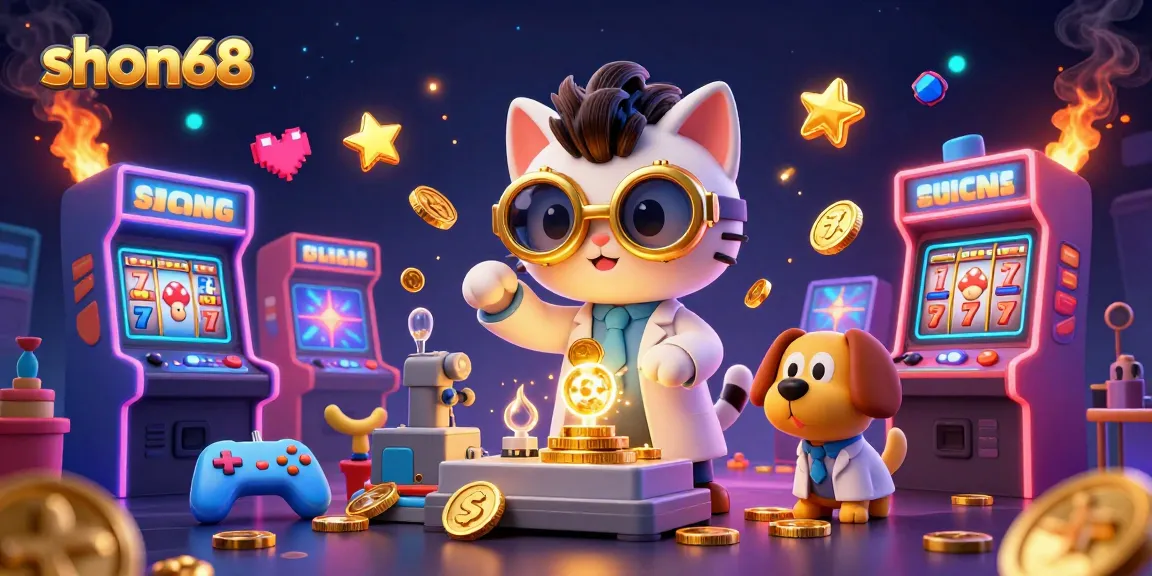 Engage in thrilling slots with shon68's vibrant casino illustration showcasing dynamic gameplay and immersive elements.