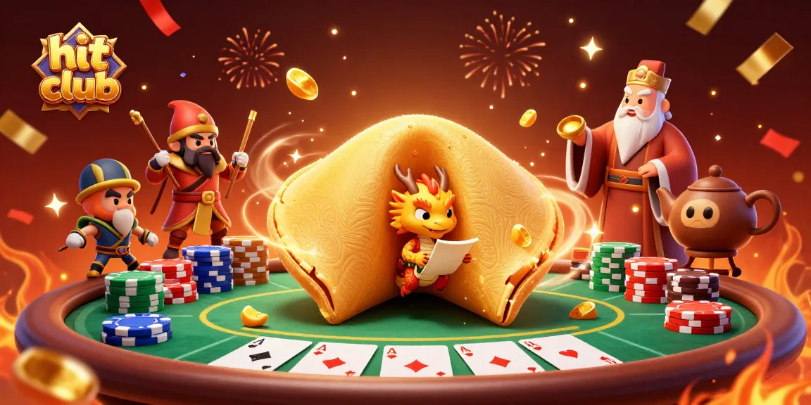 Win big at hit club while enjoying a vibrant 3D illustration of a casino scene packed with poker and festive elements.