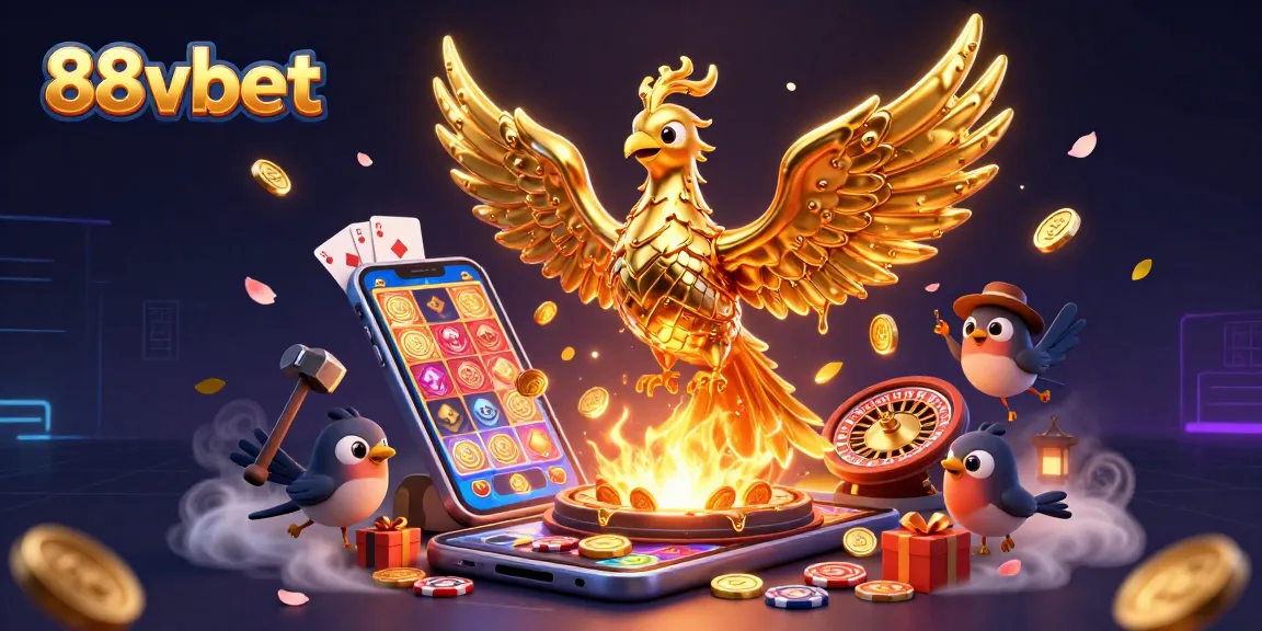 Experience the thrill of gaming with 88vbet's vibrant casino world showcasing a molten phoenix!