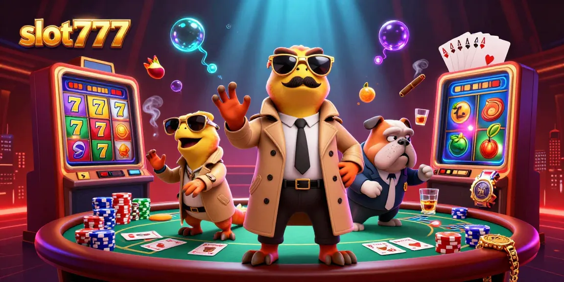 Experience vibrant slot777 action with raptors in disguise at a lively casino scene