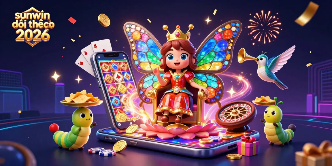 Spin to win with sunwin đổi thưởng 2026 at this vibrant, festive casino-themed illustration.